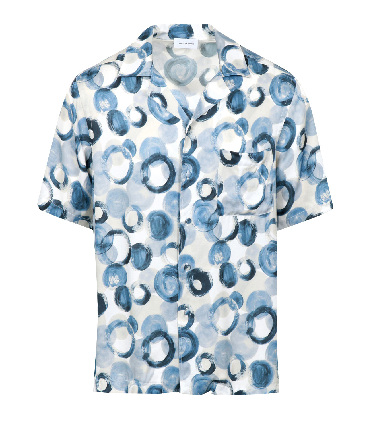 Tagliatore | Camicia Hawaii Bianco e Celeste