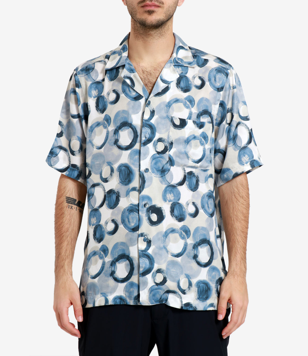 Tagliatore | Camicia Hawaii Bianco e Celeste