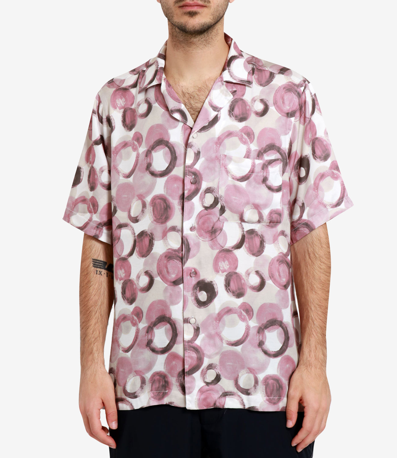 Tagliatore | Camicia Hawaii Bianco e Rosa