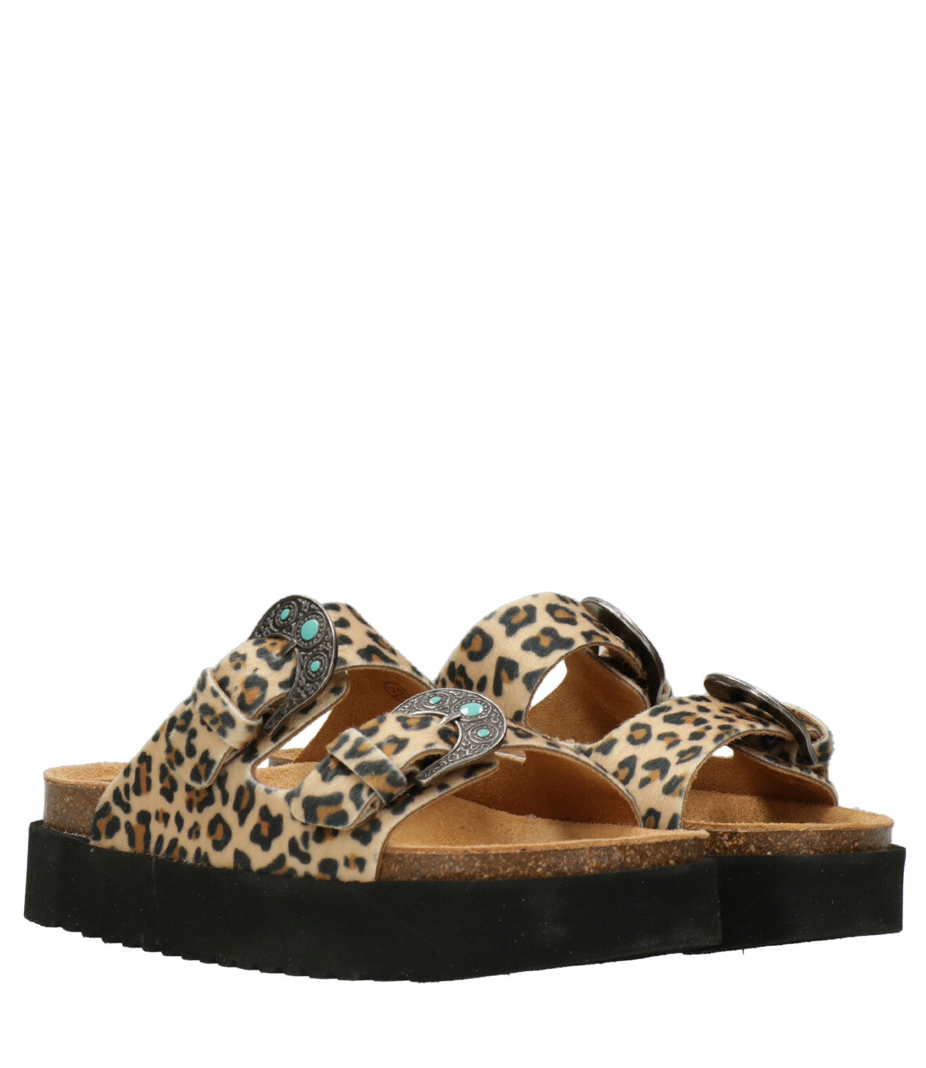 Taji | Ciabatta Buckle Platform Leopardo Leopardo