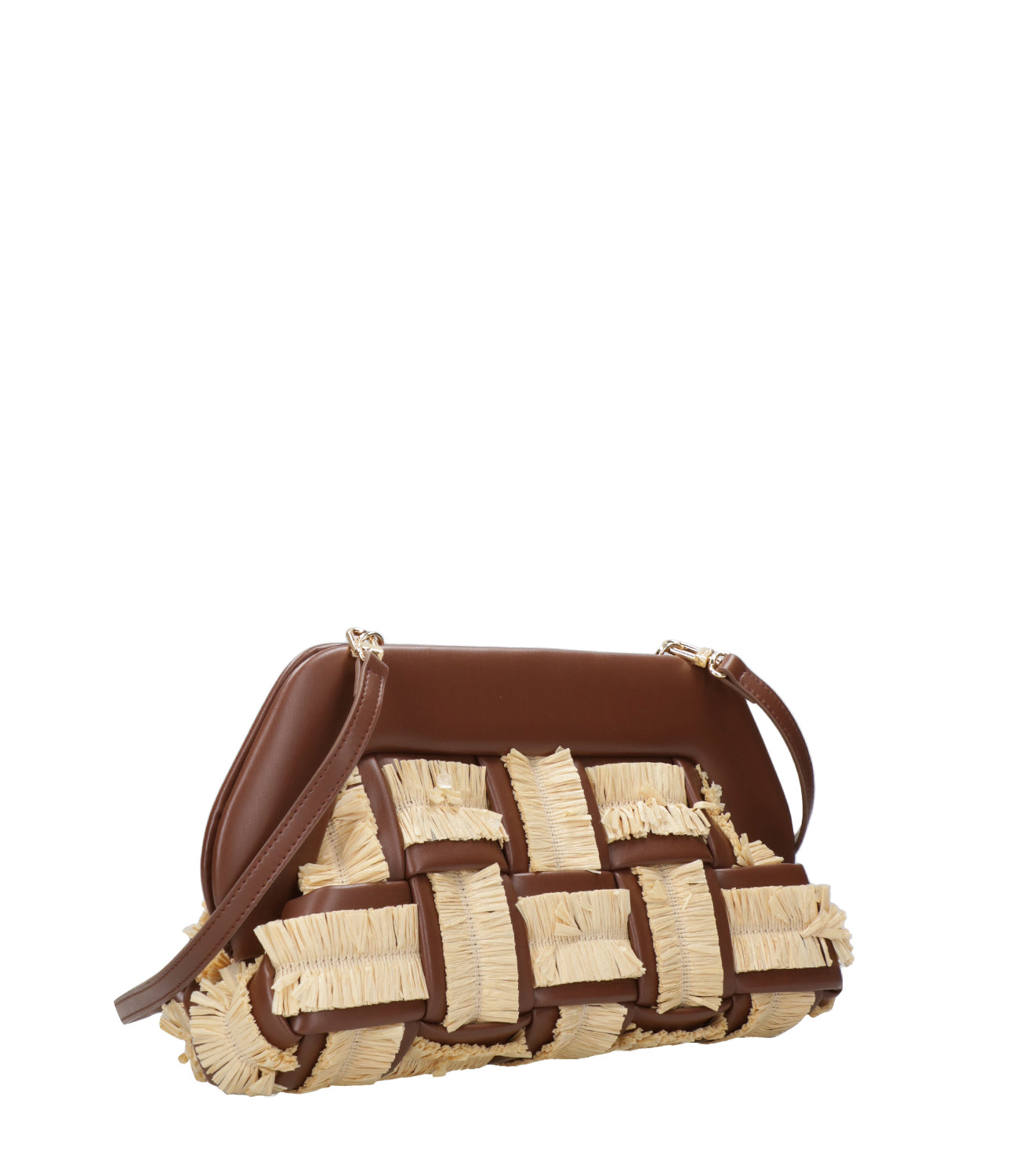 Themoirè | Clutch Bios intreccio Marrone e Beige