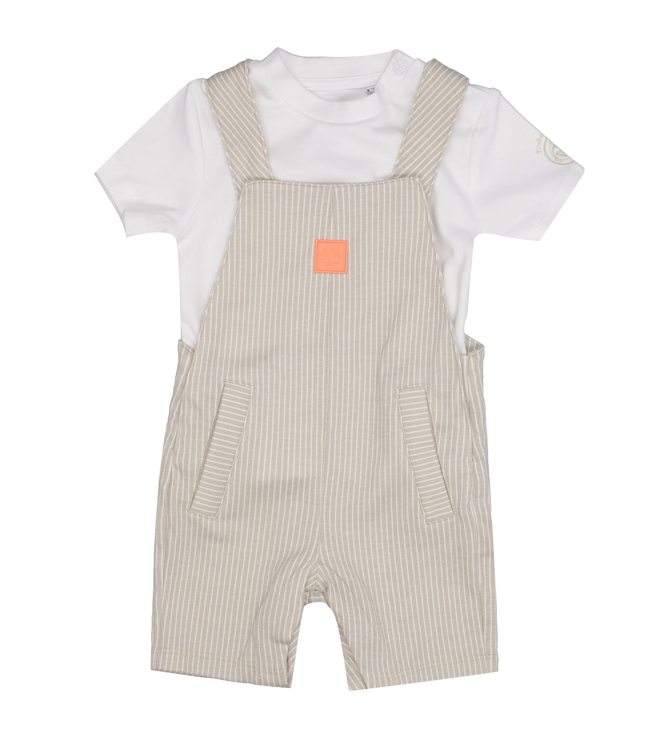 Timberland Kids | Set Salopette T-Shirt Ecru Bianco