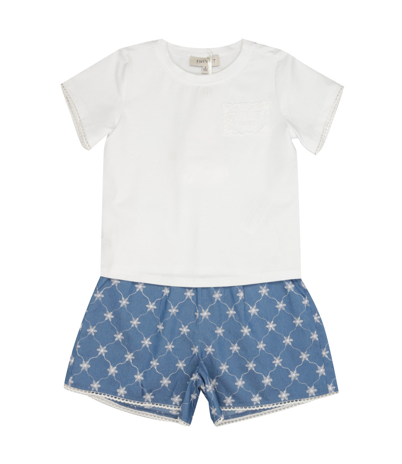 Twinset Kids | Set T-Shirt Shorts Denim medio