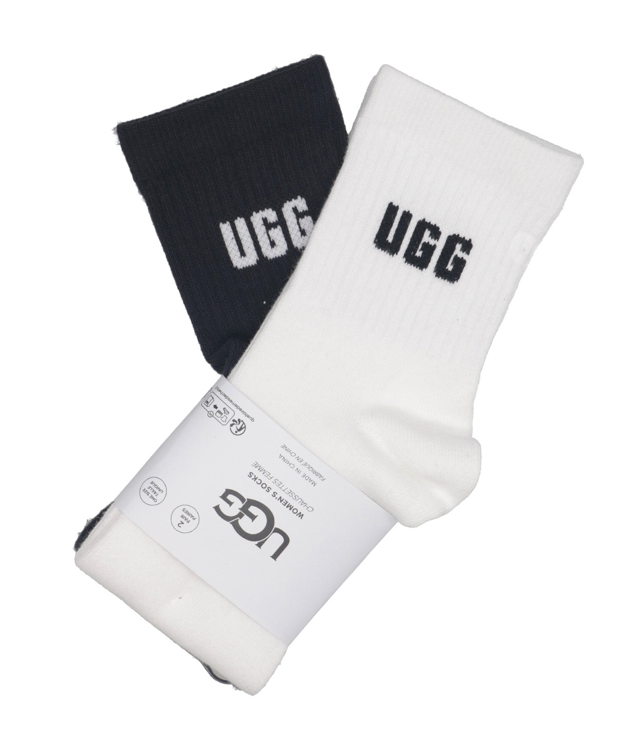 UGG | Calzini W Quinlin Logo Quarter 2 Pack Bianco e Nero