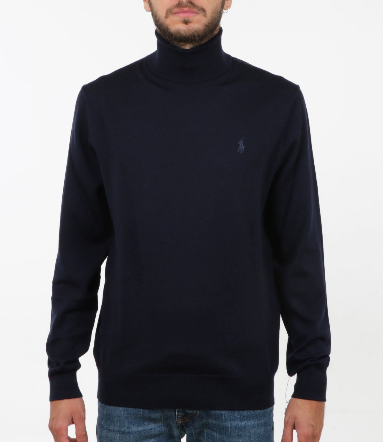 Navy blue turtleneck sweater