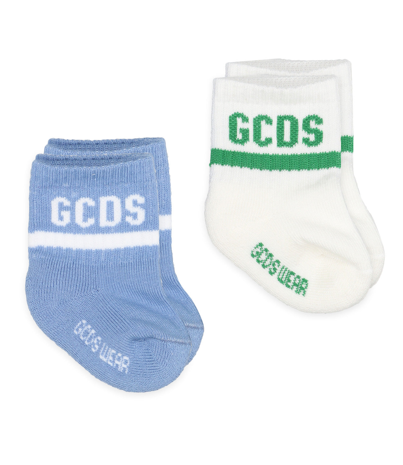GCDS Mini | Light Blue and White Socks