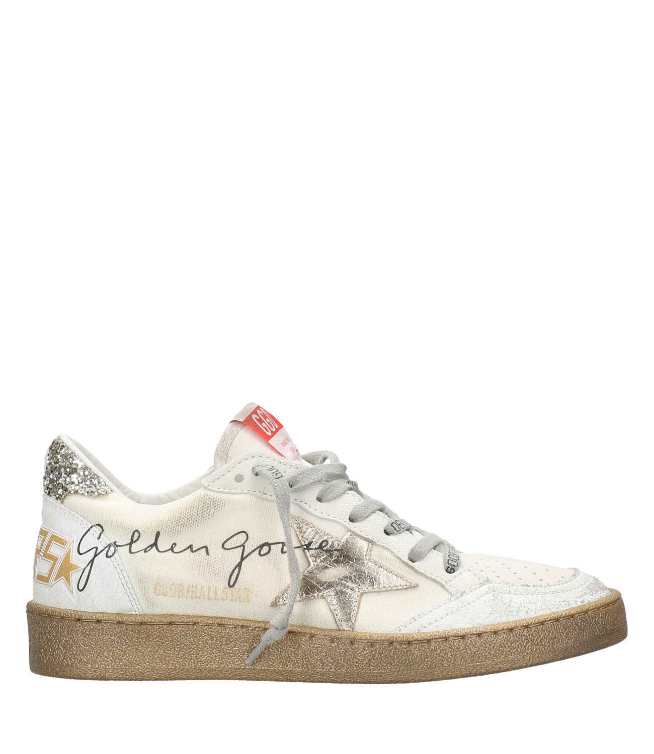 Golden Goose | Sneakers Ball Star Bianca Crema e Oro