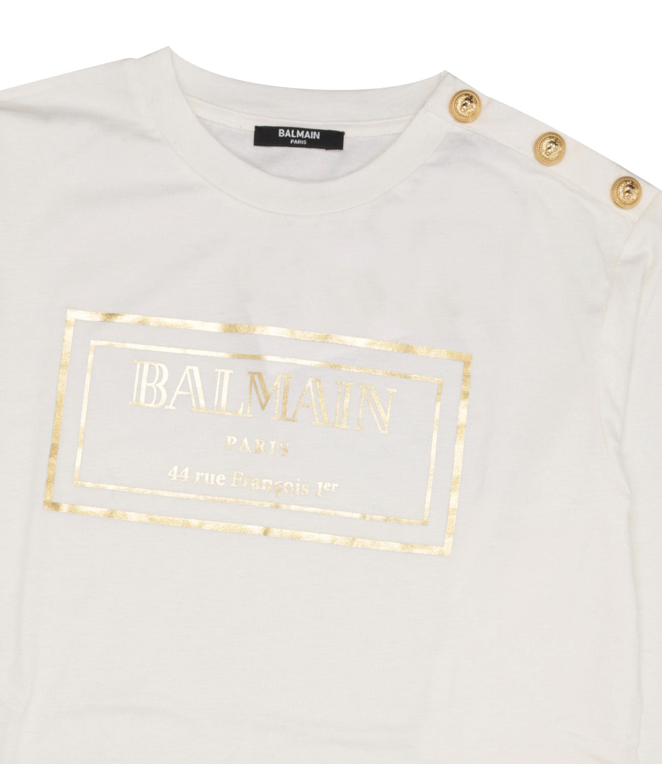 Balmain Kids | T-Shirt Avorio e Oro