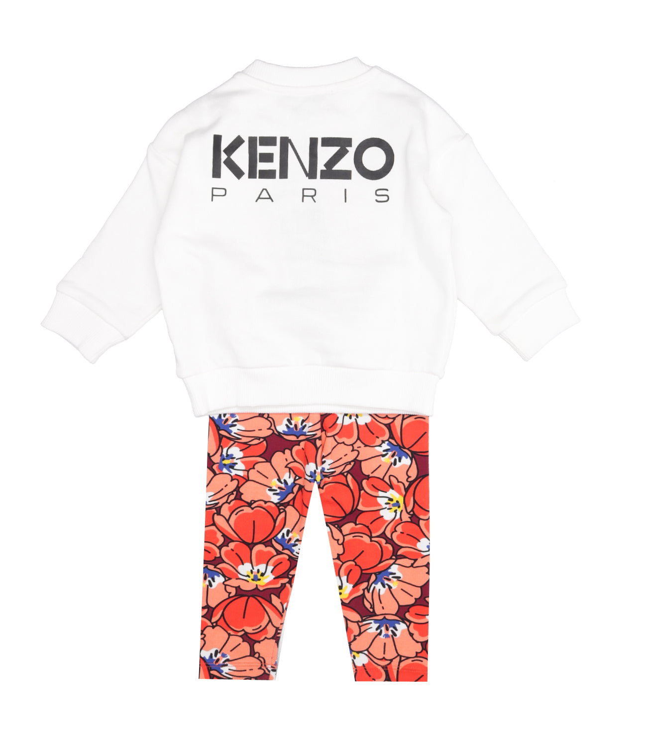 Kenzo Kids | Set Felpa+Pantalone Bianco e Arancio