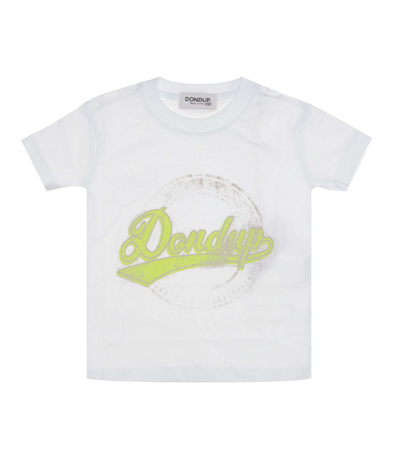 Dondup Junior | T-Shirt Bianco e Giallo Fluo