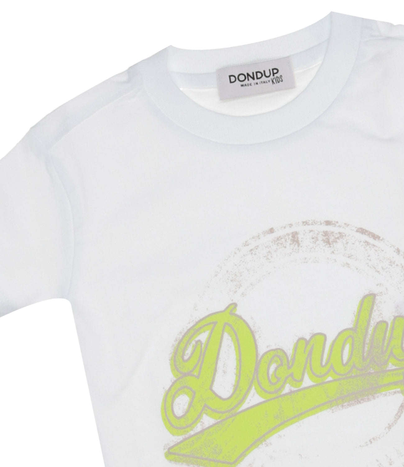 Dondup Junior | T-Shirt Bianco e Giallo Fluo