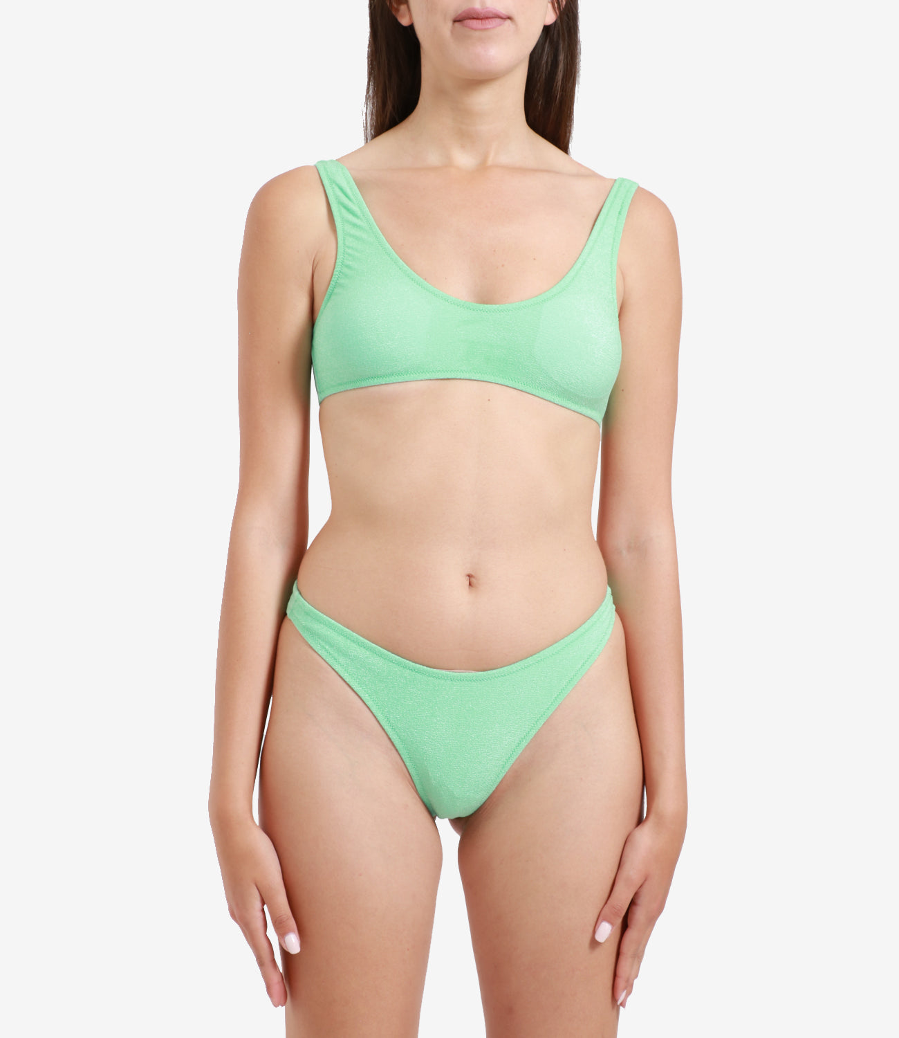 F**K Project | Costume Bikini Top Americano fisso Verde acqua