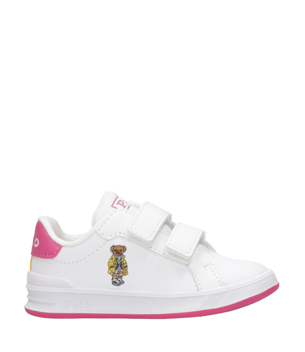 Ralph Lauren Childrenswear | Sneakers Heritage Court II Bear EZ Bianco e Fuxia