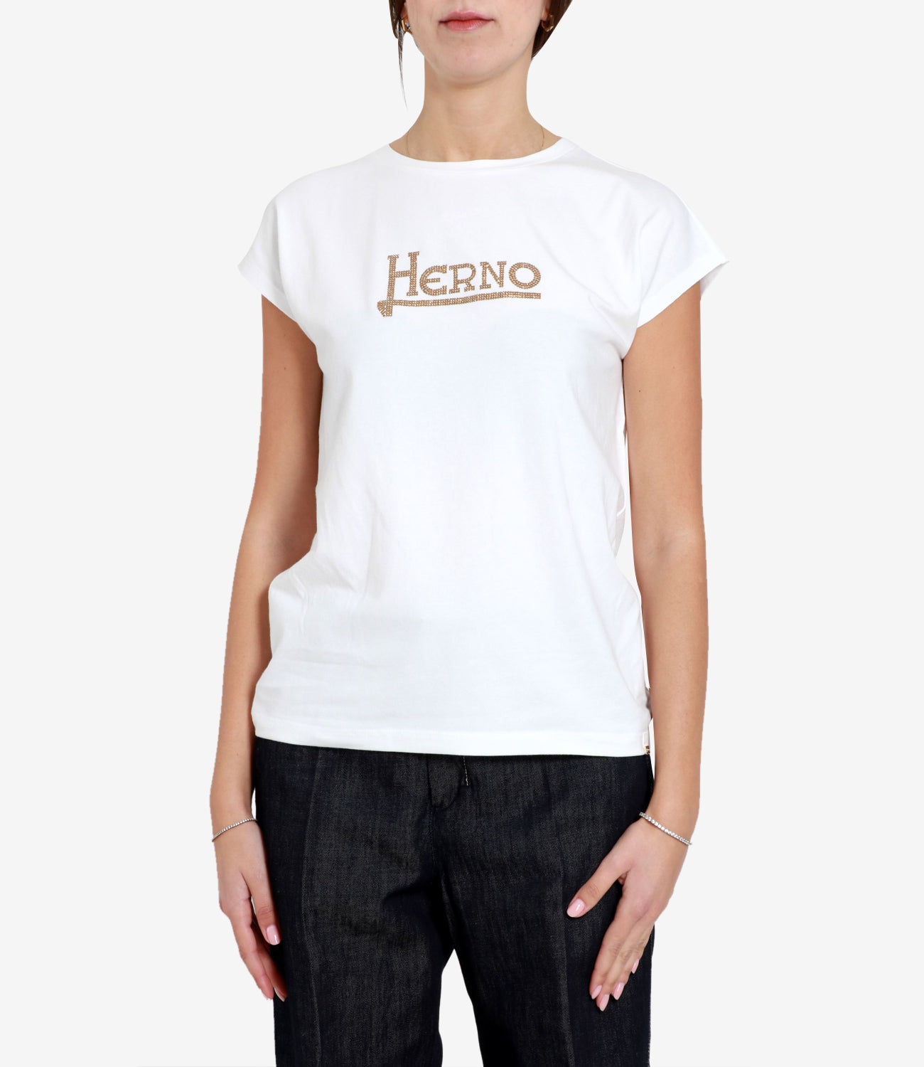 Herno | T-Shirt Bianca e Marrone
