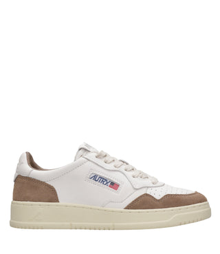 Autry | Medalist Low Man Sneakers White and Tobacco