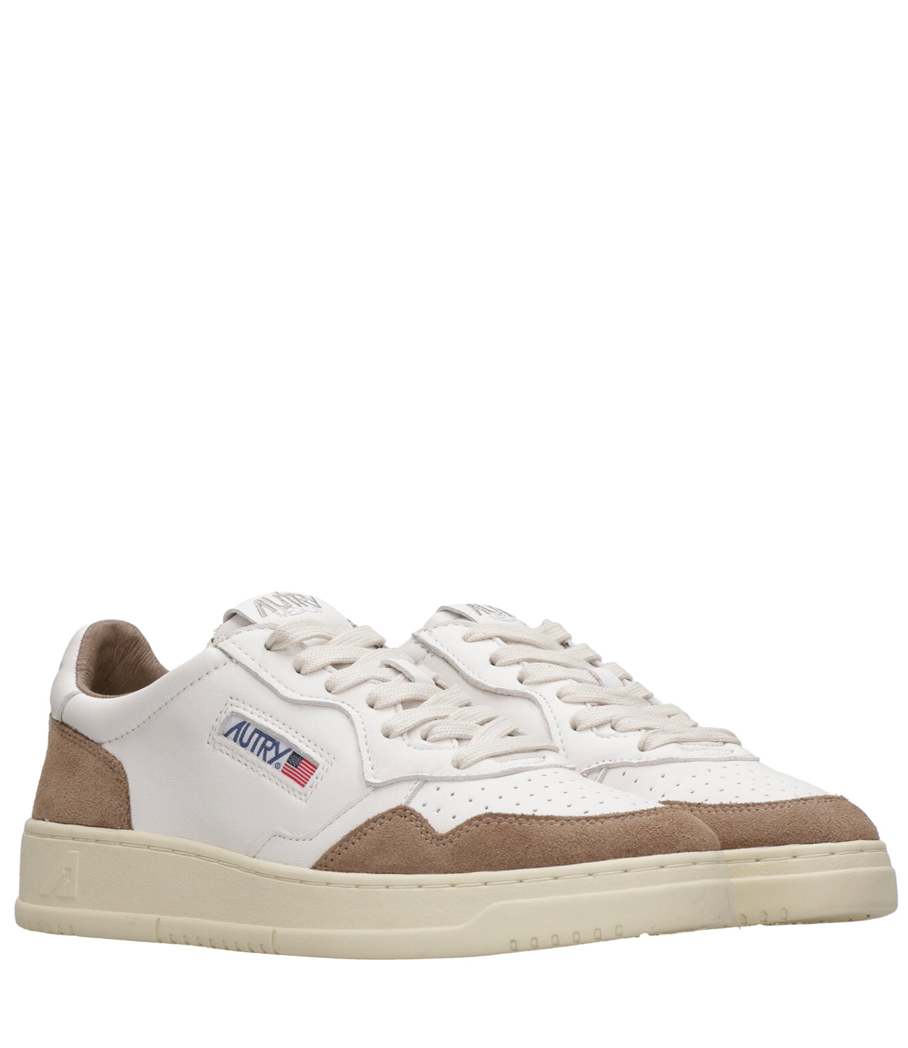 Autry | Medalist Low Man Sneakers White and Tobacco