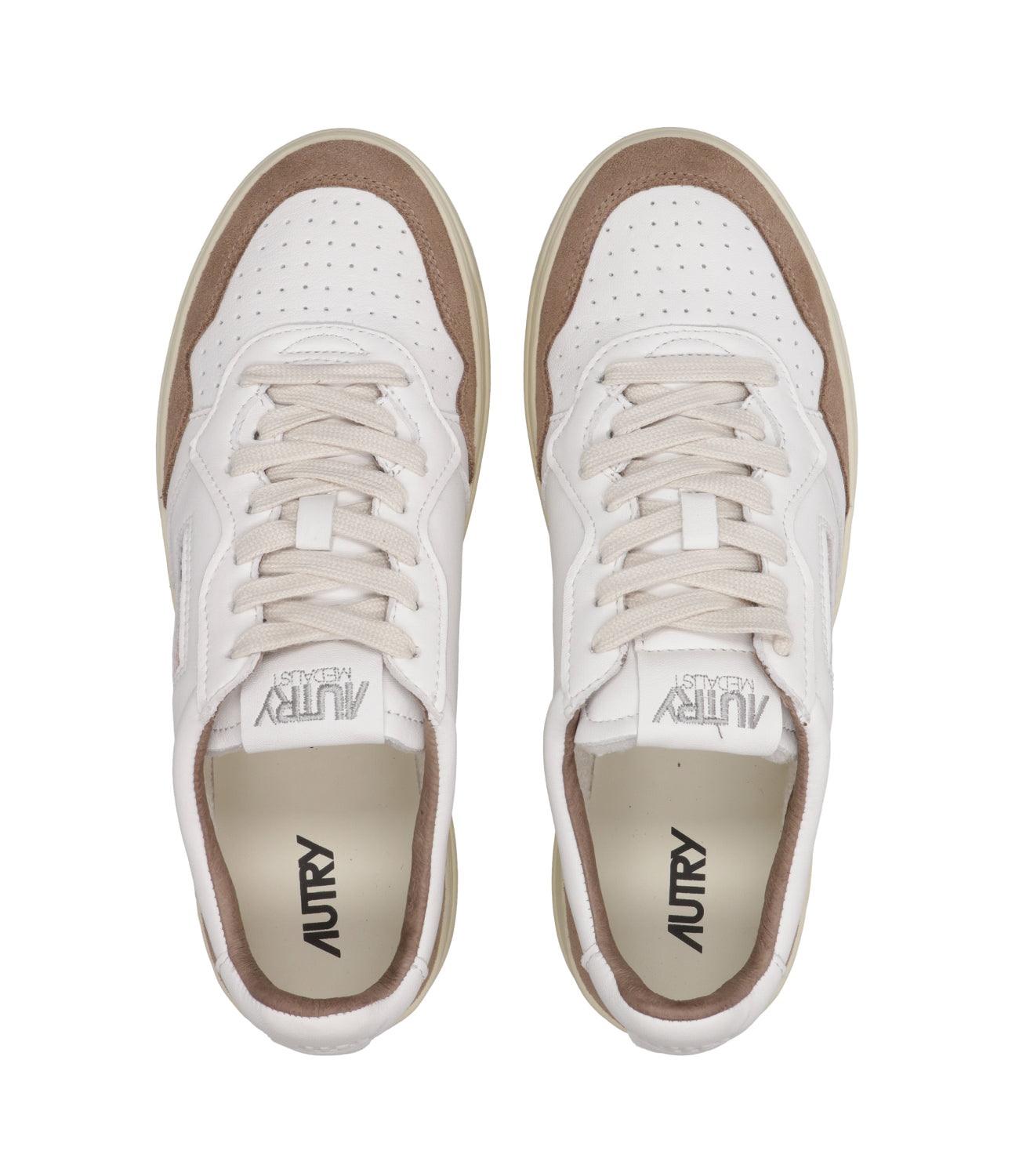 Autry | Medalist Low Man Sneakers White and Tobacco