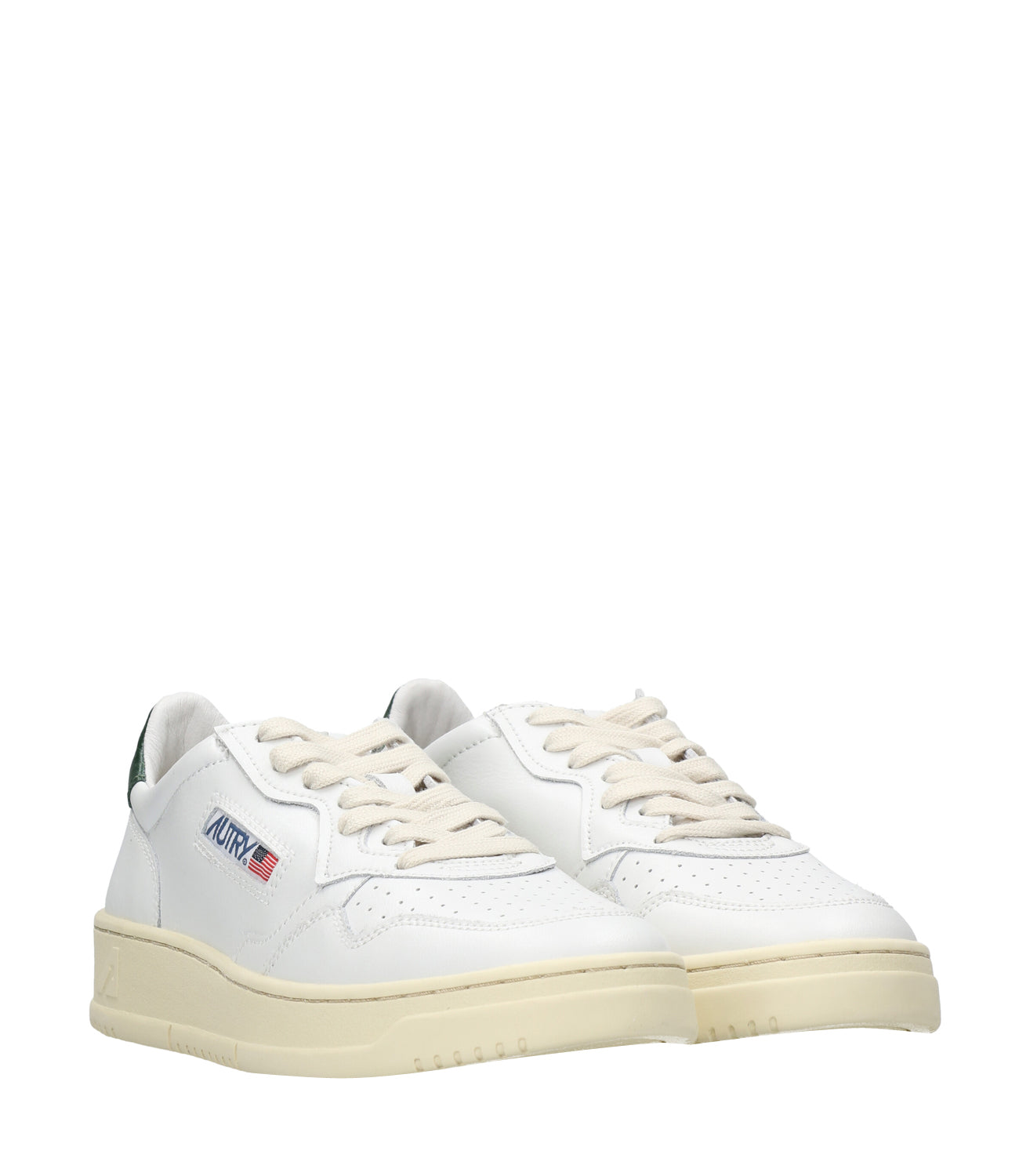 Autry | Sneakers Medalist Low Man Bianca e Verde Scuro