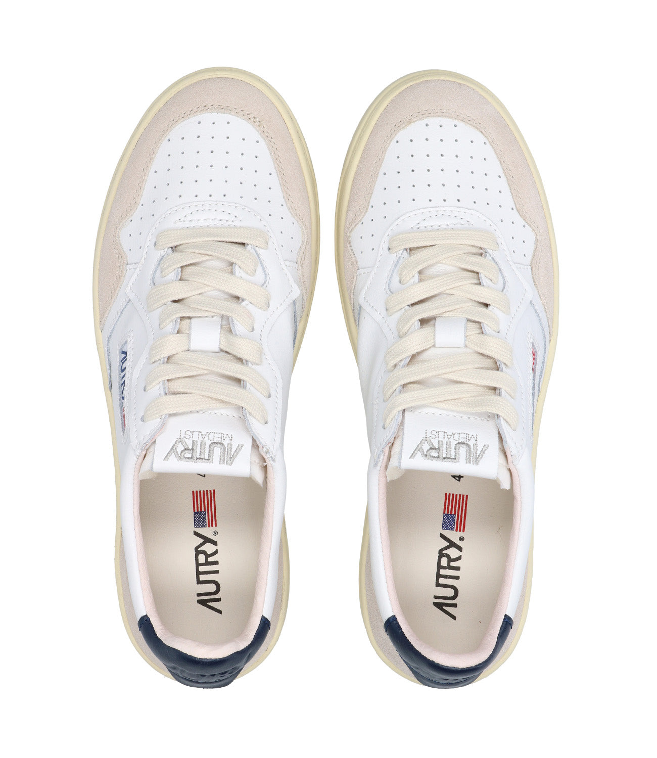 Autry | Medalist Low Man Sneakers White and Blue