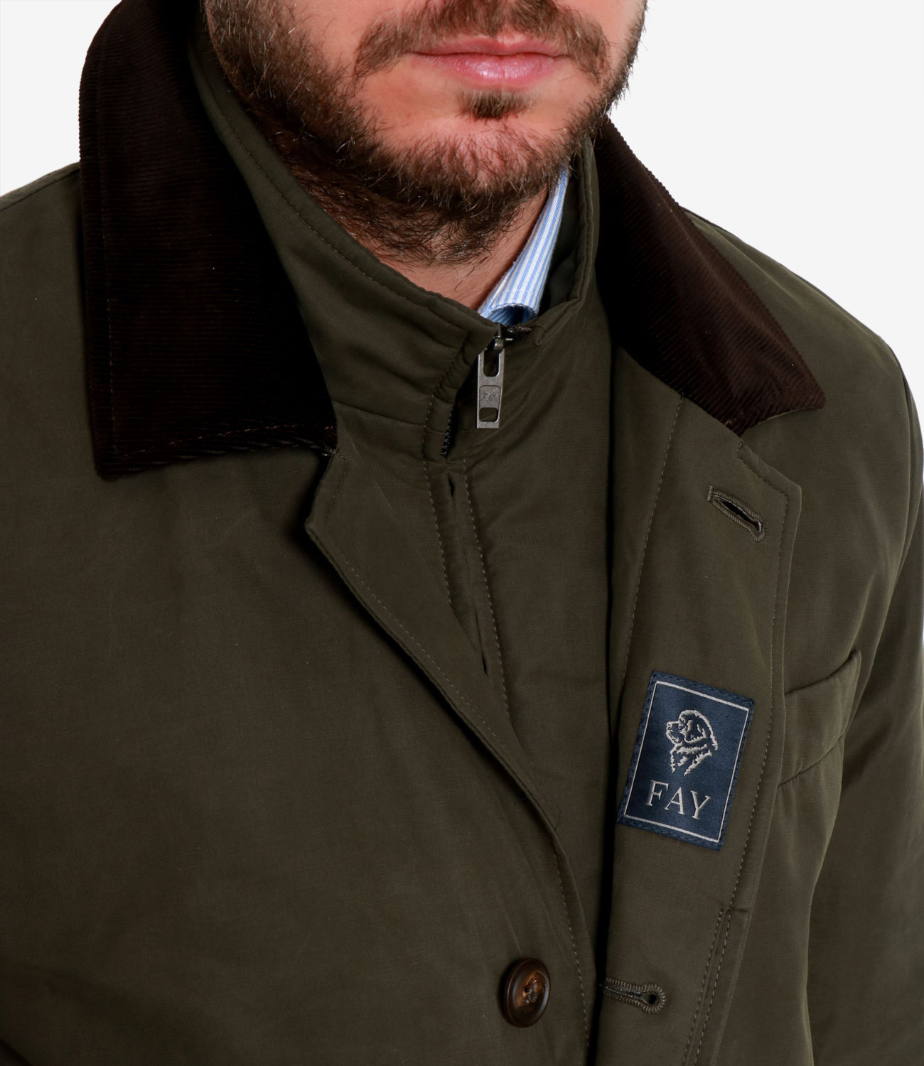 Fay | Giubbotto Morning Raincoat Verde militare