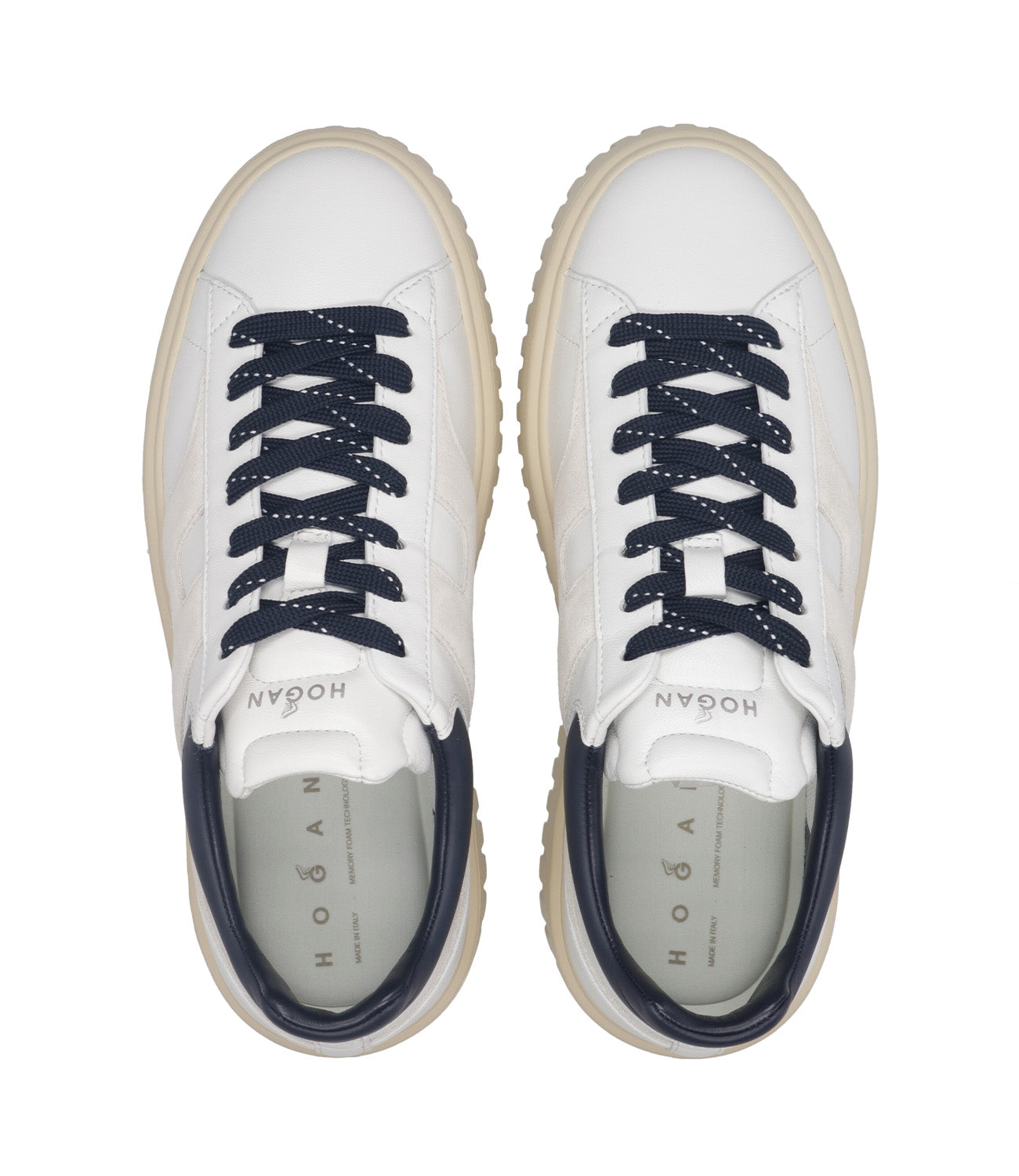 Hogan | Sneakers H-Stripes Bianco e Blu navy