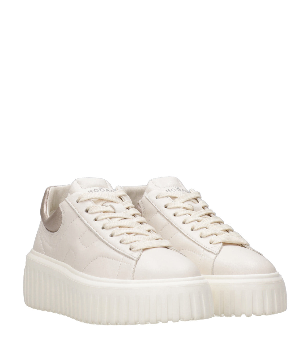 Hogan | Sneakers H-Stripes Allacciato Cipria e Toffee