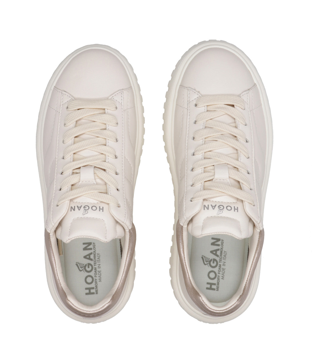 Hogan | Sneakers H-Stripes Allacciato Cipria e Toffee