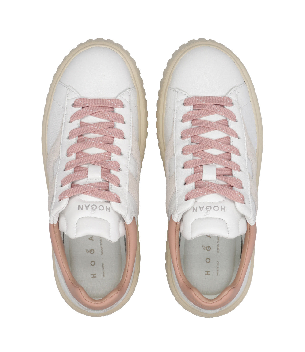 Hogan | Sneakers H-Stripes Bianco e Rosa