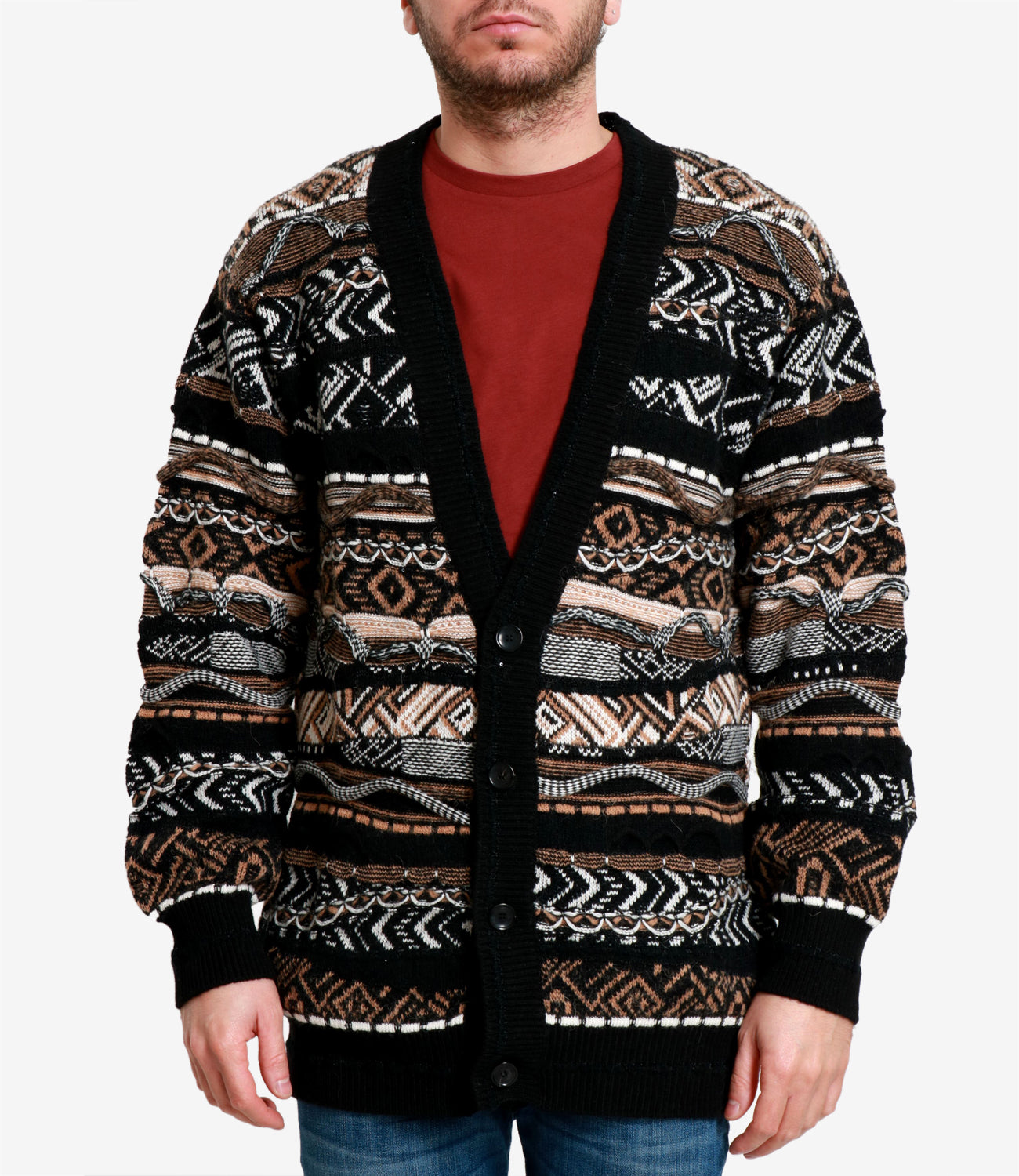 Laneus | Cardigan Cammello Nero