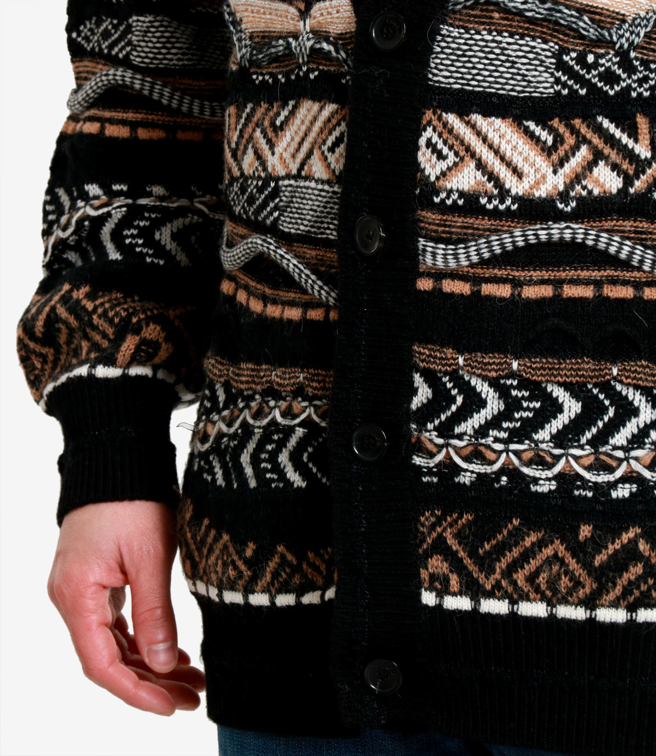 Laneus | Cardigan Cammello Nero