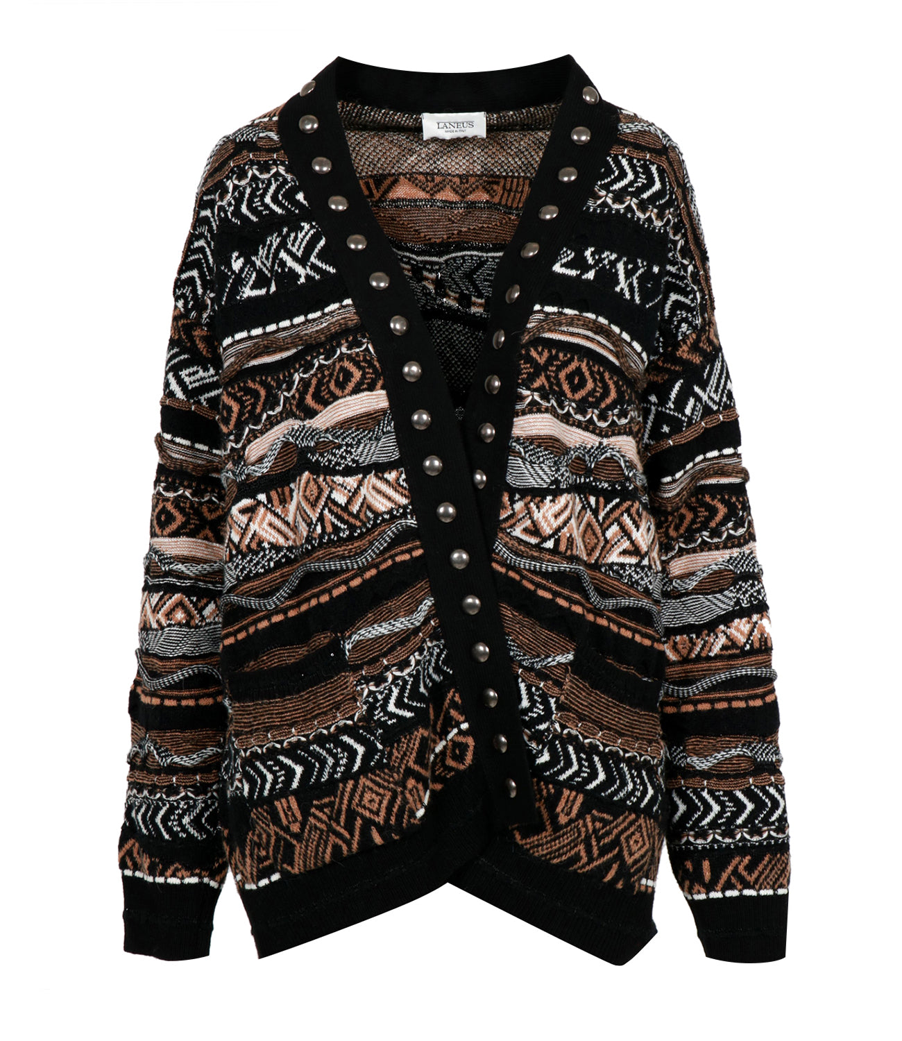 Laneus | Cardigan Cammello Nero