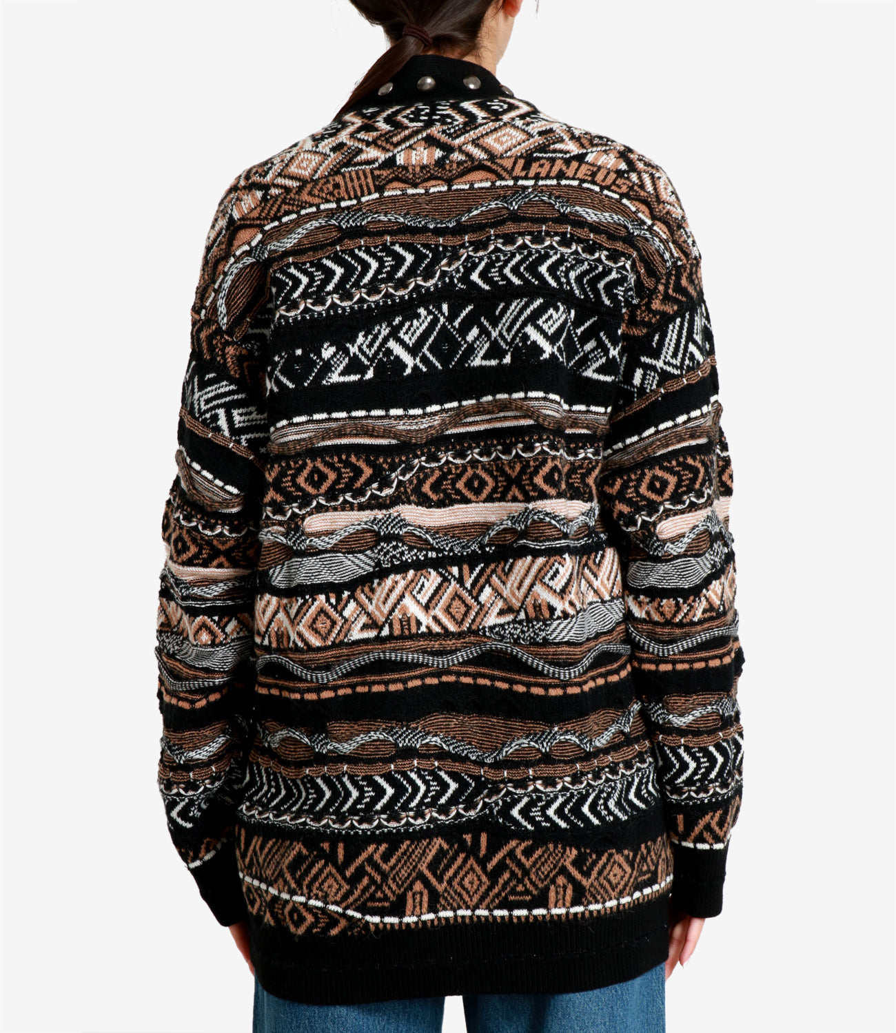 Laneus | Cardigan Cammello Nero