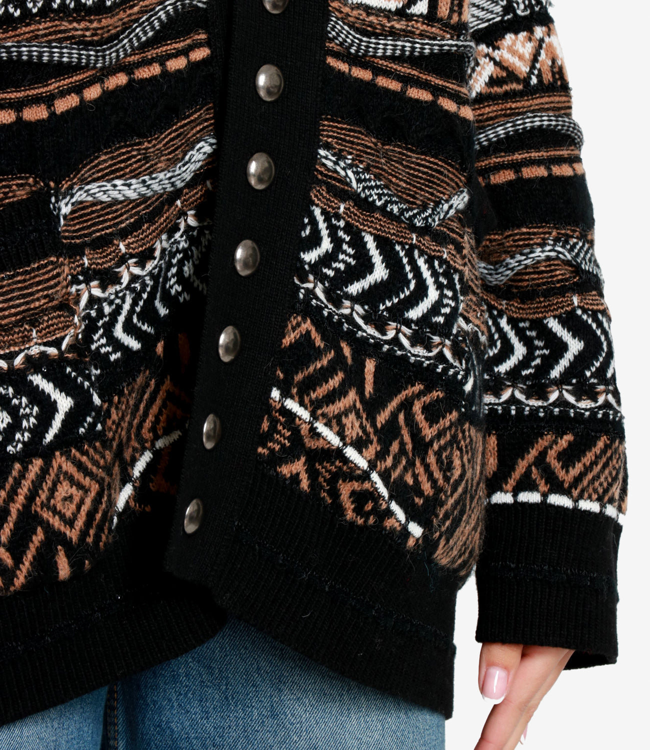 Laneus | Cardigan Cammello Nero