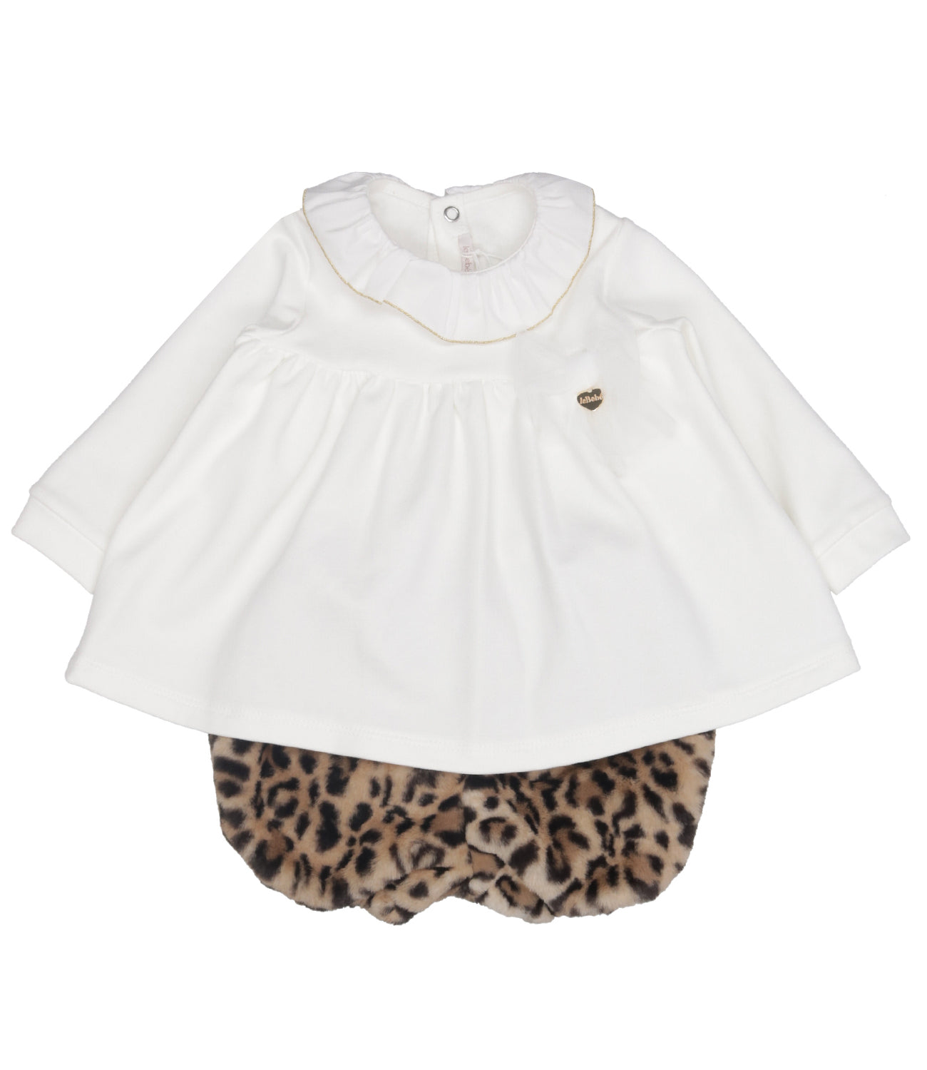 Le Bebè Enfant | Set Maglia Shorts Bianco Maculato