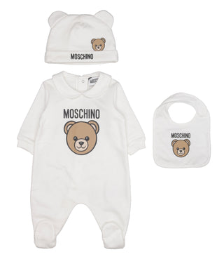 Moschino Baby | Set Tutina Cappello Bavaglino Bianco