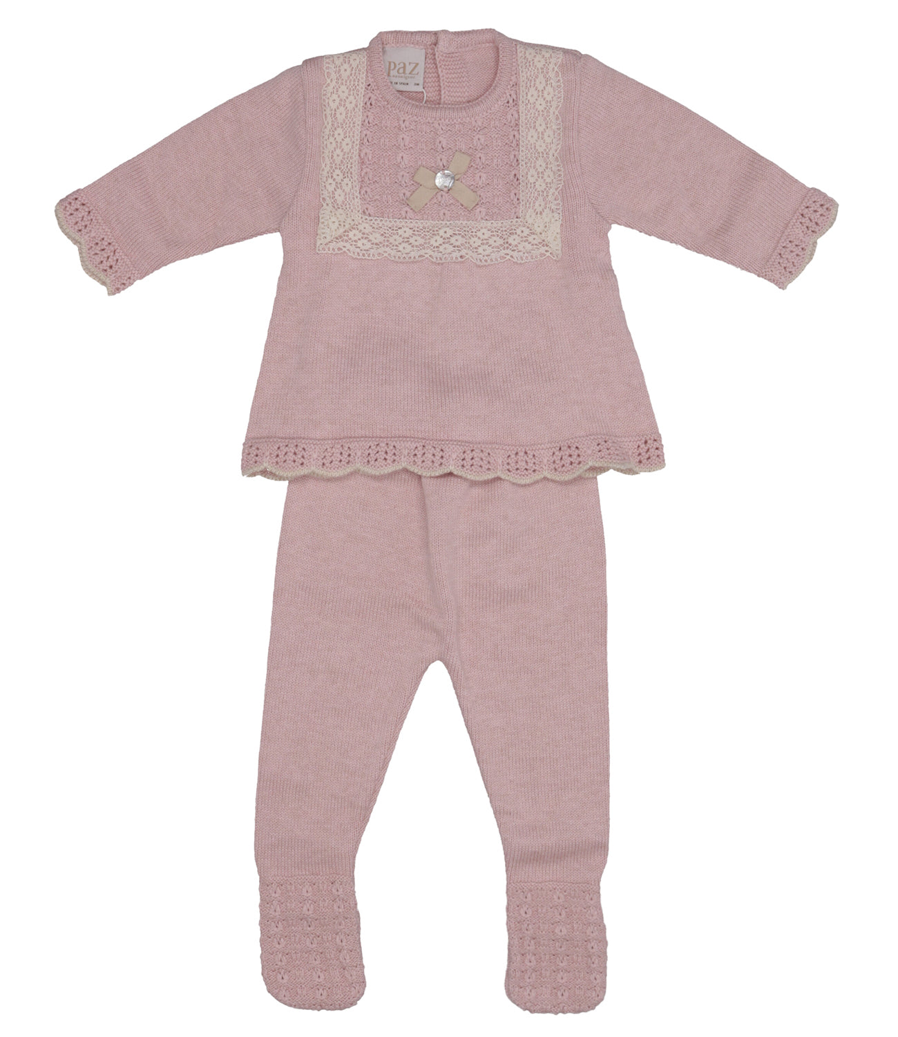 Paz Rodriguez | Set Maglia Leggings Pascua Rosa Polvere e Marrone Chiaro