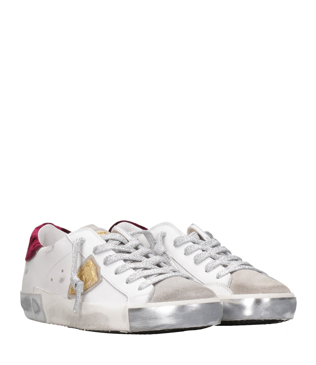 Philippe Model | Sneakers Prsx Low Bianco e Bordeaux