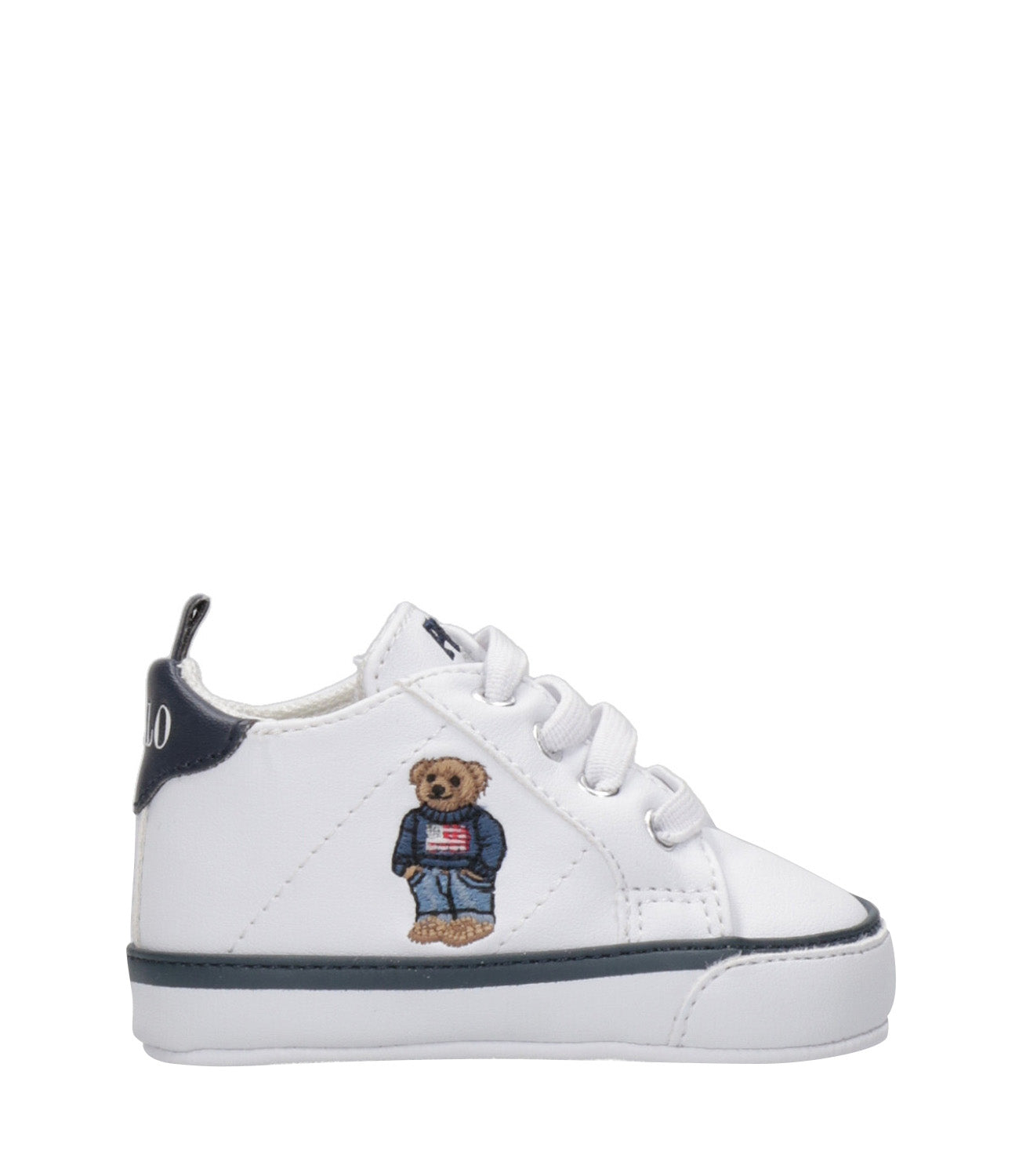 Ralph Lauren Childrenswear | Sneakers Quilton Bear Gore Bianco e Blu navy