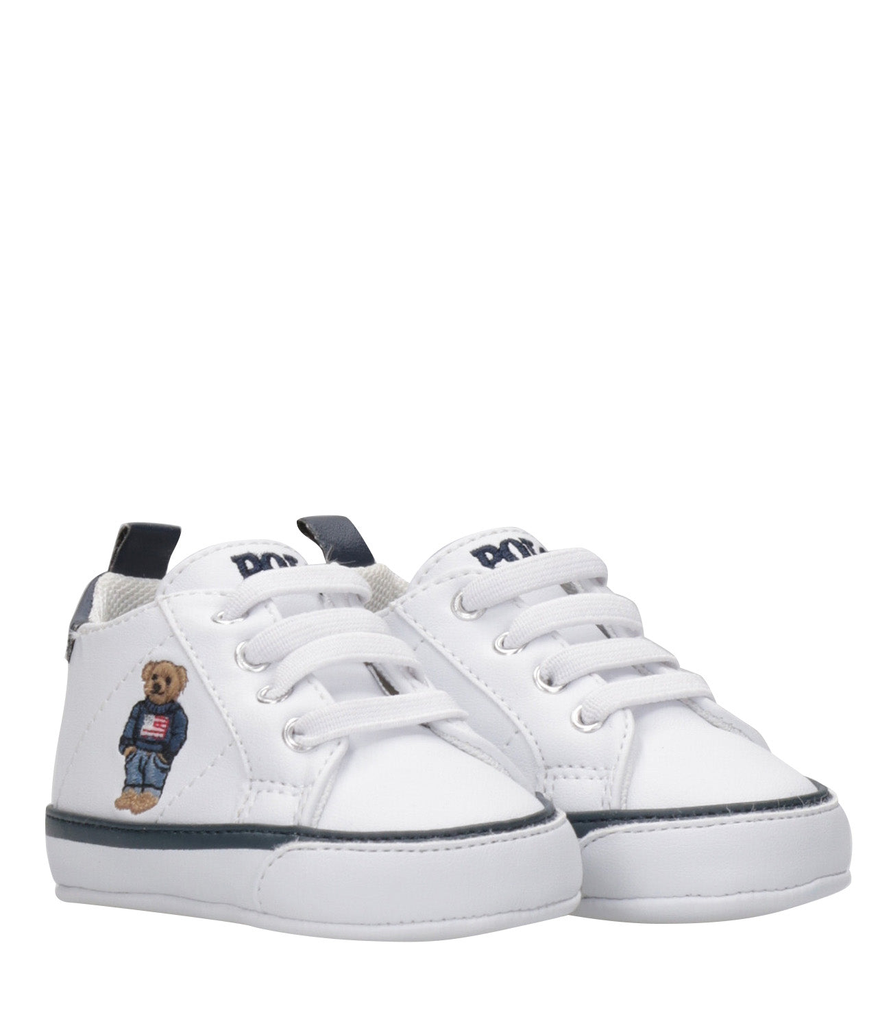 Ralph Lauren Childrenswear | Sneakers Quilton Bear Gore Bianco e Blu navy