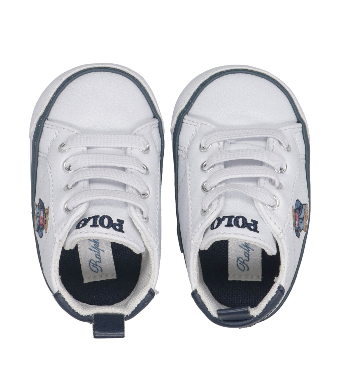 Ralph Lauren Childrenswear | Sneakers Quilton Bear Gore Bianco e Blu navy