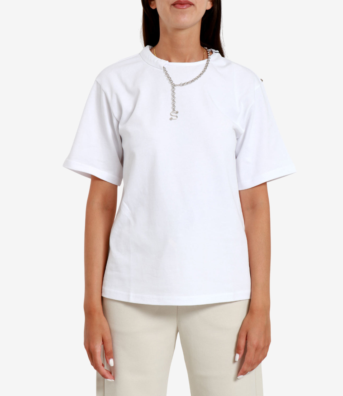 Sportmax | T-Shirt Oblato Bianco Ottico