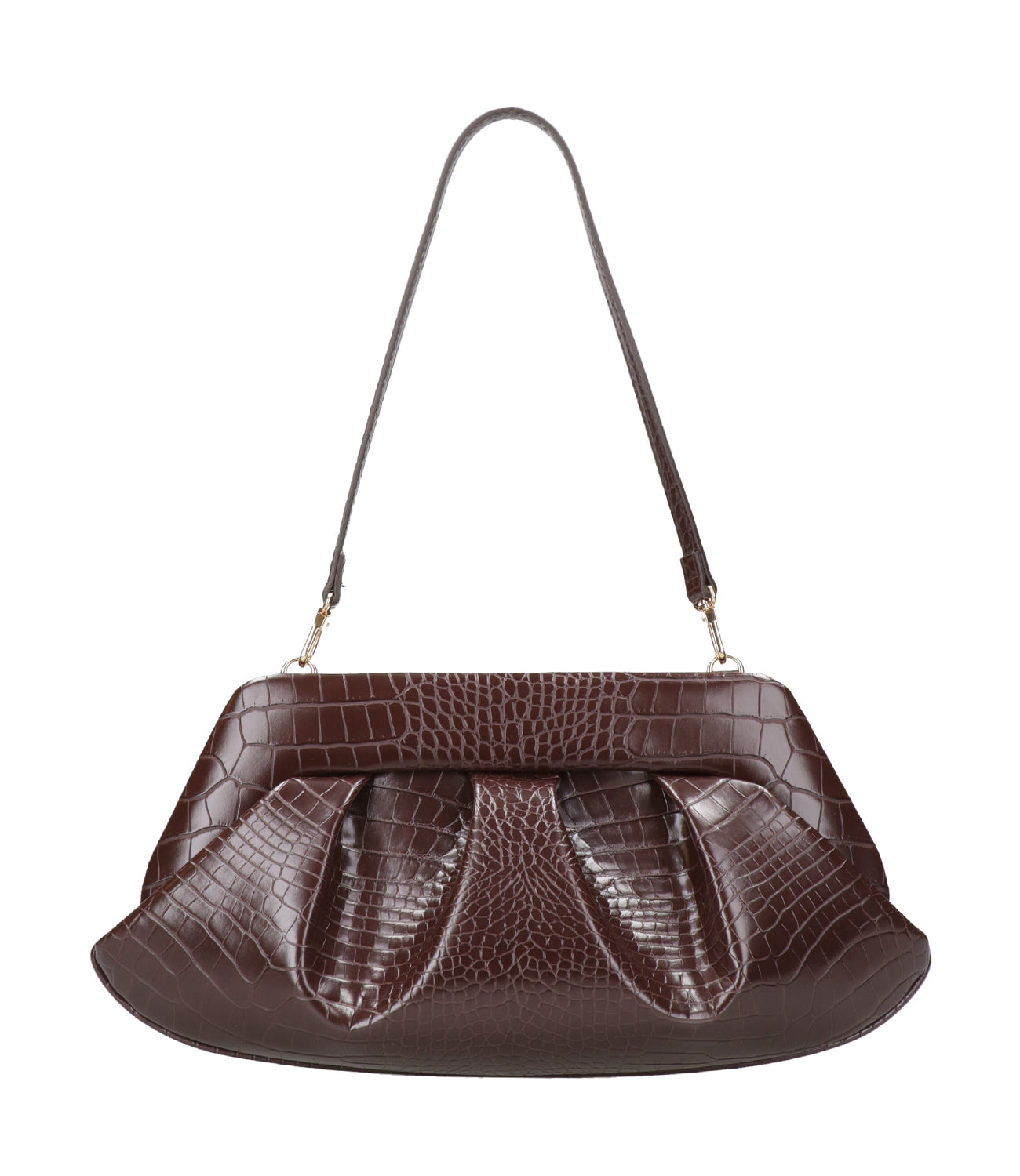 Themoirè | Clutch Emera Croco Ebano