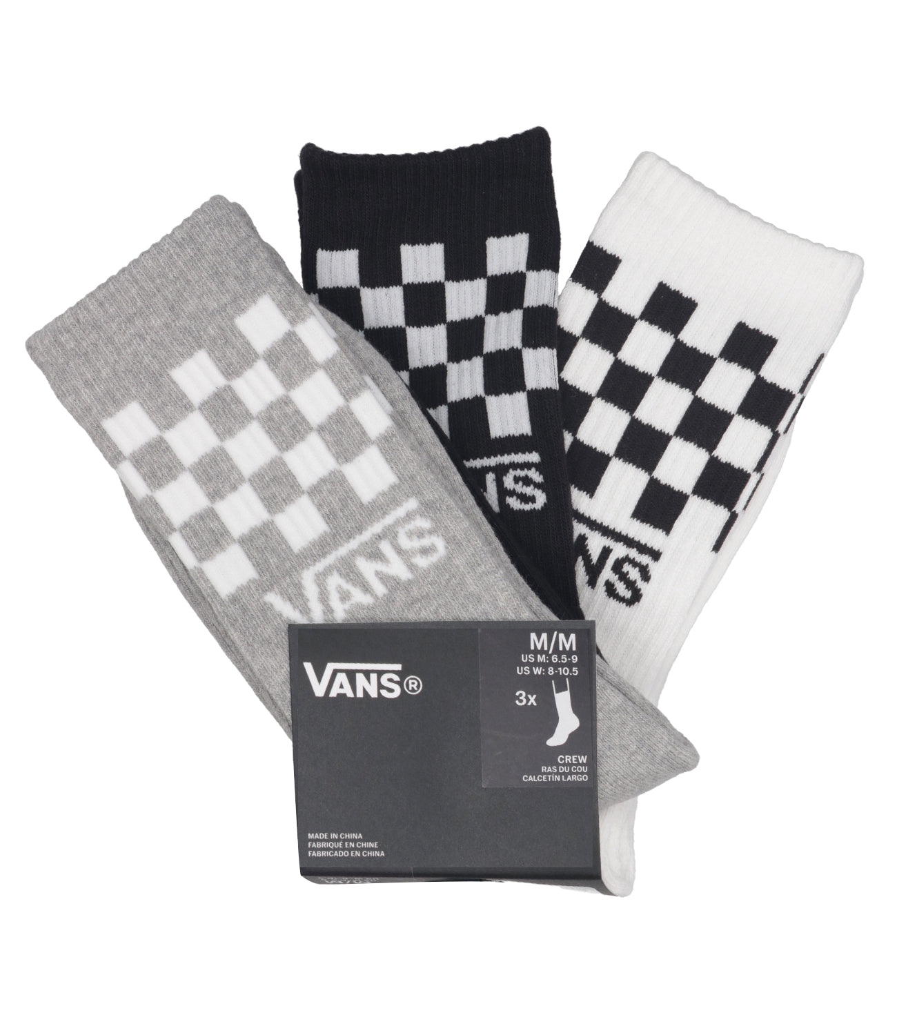 Vans | Calzini Classic Check Crew Nero e Bianco