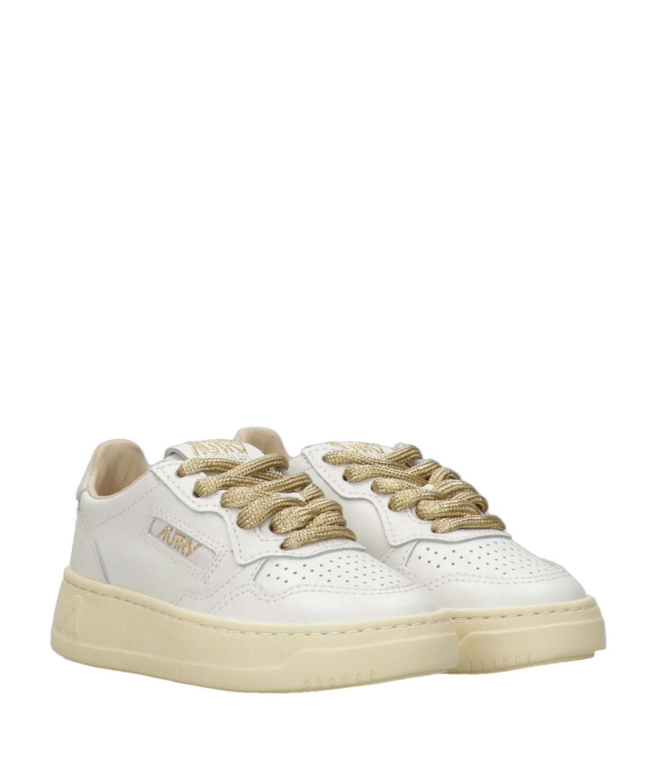 Autry Kids | Sneakers Medalist Kids Low Bianco Oro