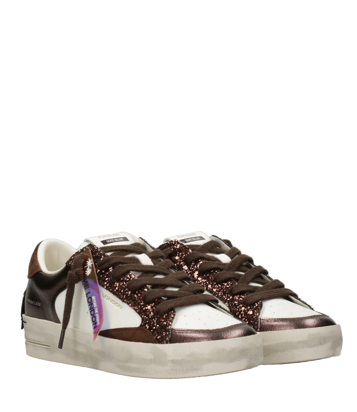 Crime London | Sneakers Skate Bianco Marrone