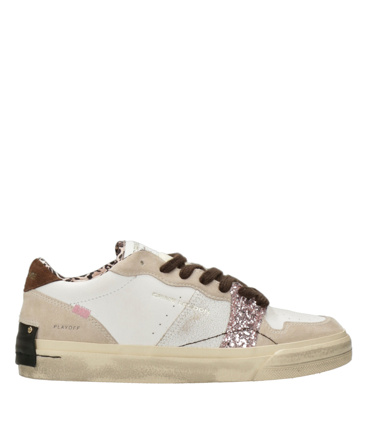 Crime London | Sneakers Playoff Eclipse Bianco Beige Rosa
