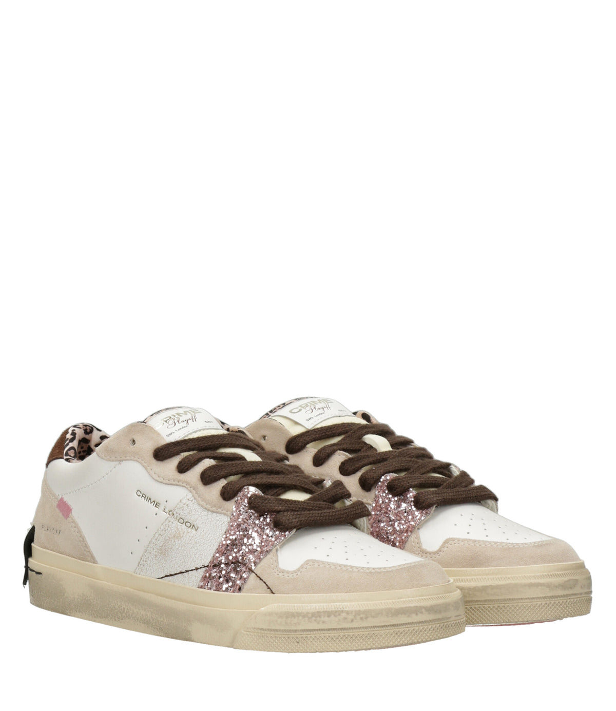 Crime London | Sneakers Playoff Eclipse Bianco Beige Rosa