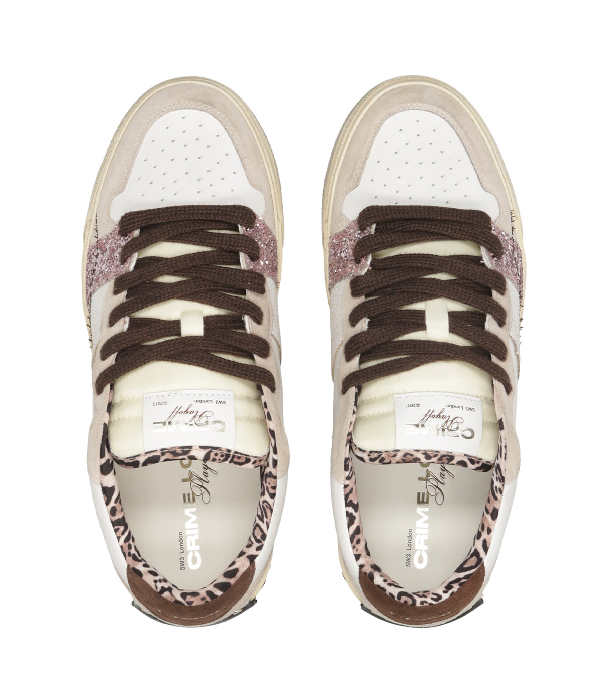 Crime London | Sneakers Playoff Eclipse Bianco Beige Rosa