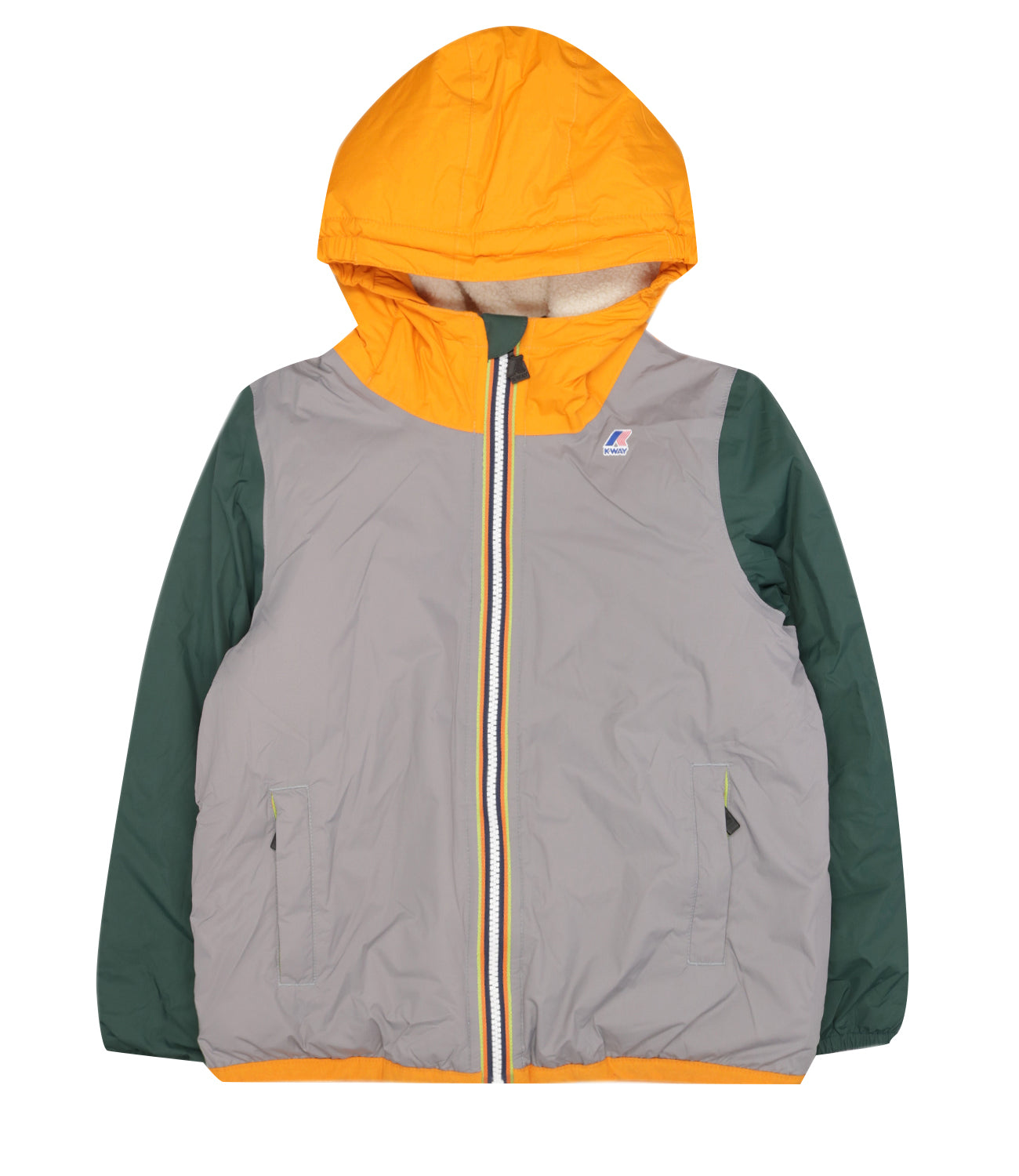 K-Way Kids | Giubbotto P. Le Vrai 4.0 Claude Orsetto Grigio Arancio Verde