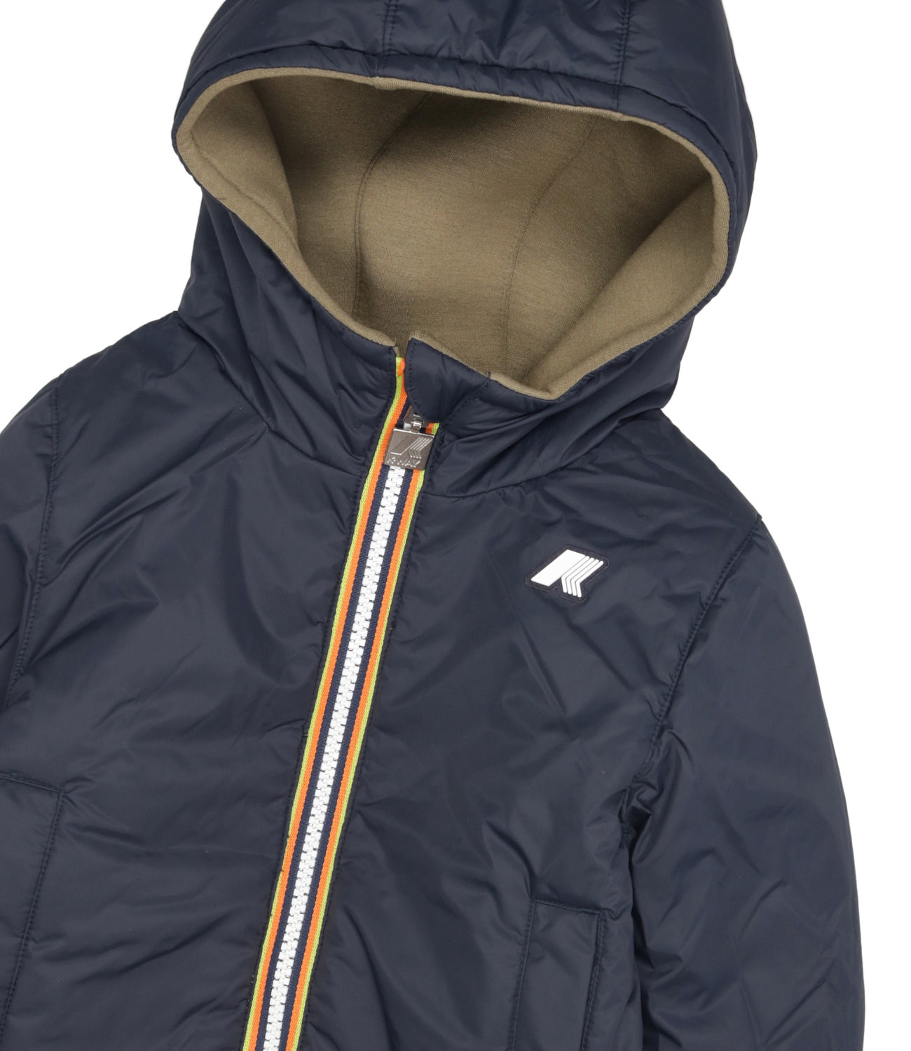 K-Way Kids | Giubbotto P. Jack Spacer Nylon Double Verde Militare Blu Navy